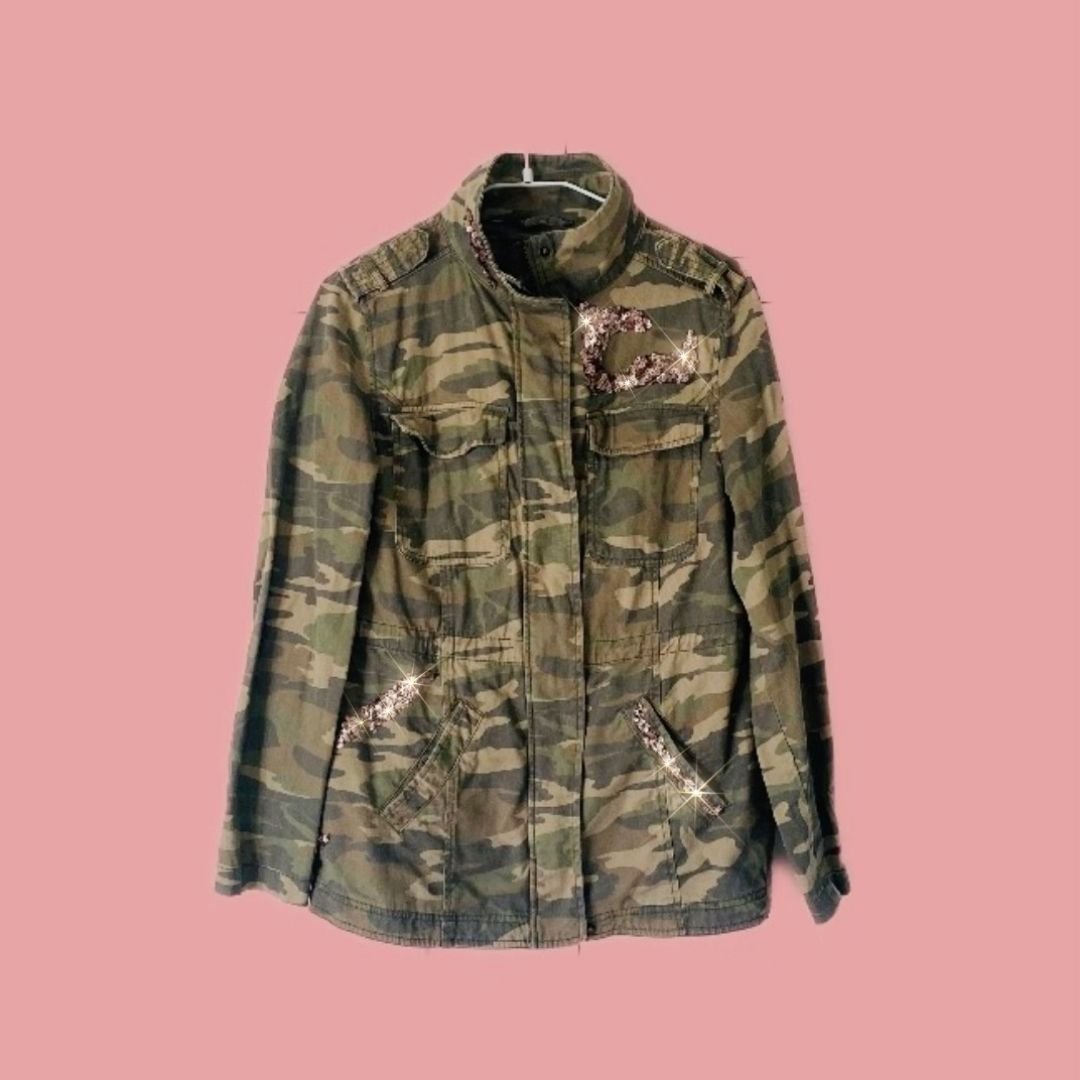 Camo jacket with on sale sequins