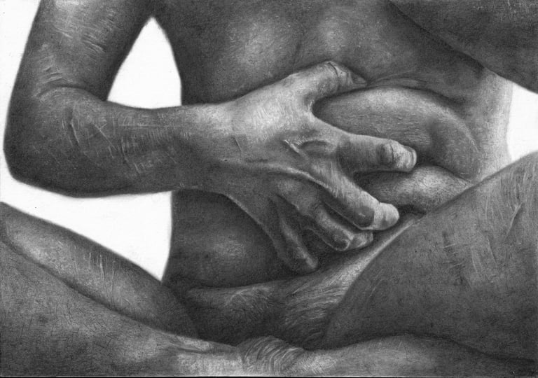 'Inflicted' Original Graphite Drawing