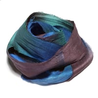 Image 2 of 10YD BLACK MAGIC HAND DYED SARI SILK RIBBON/HAND DYED BY COLOR KISSED SILK