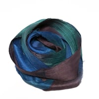 Image 3 of 10YD BLACK MAGIC HAND DYED SARI SILK RIBBON/HAND DYED BY COLOR KISSED SILK