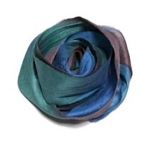Image 1 of 10YD BLACK MAGIC HAND DYED SARI SILK RIBBON/HAND DYED BY COLOR KISSED SILK