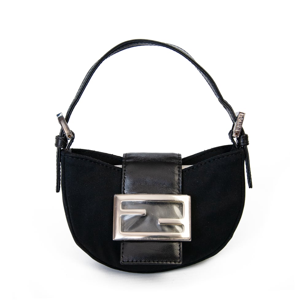 Image of Fendi Croissant Mini Handbag Black 