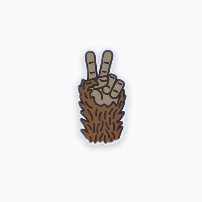 Bigfoot Peace Sticker
