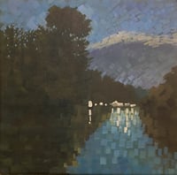 After sunset melody - Richmond  Riverside, Acrylic on canvas 12x12 inch