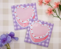 Image 1 of Strawberry Heart Cake Memo Pad