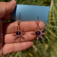 Image 1 of Amethyst Sun Earrings ☀️💜