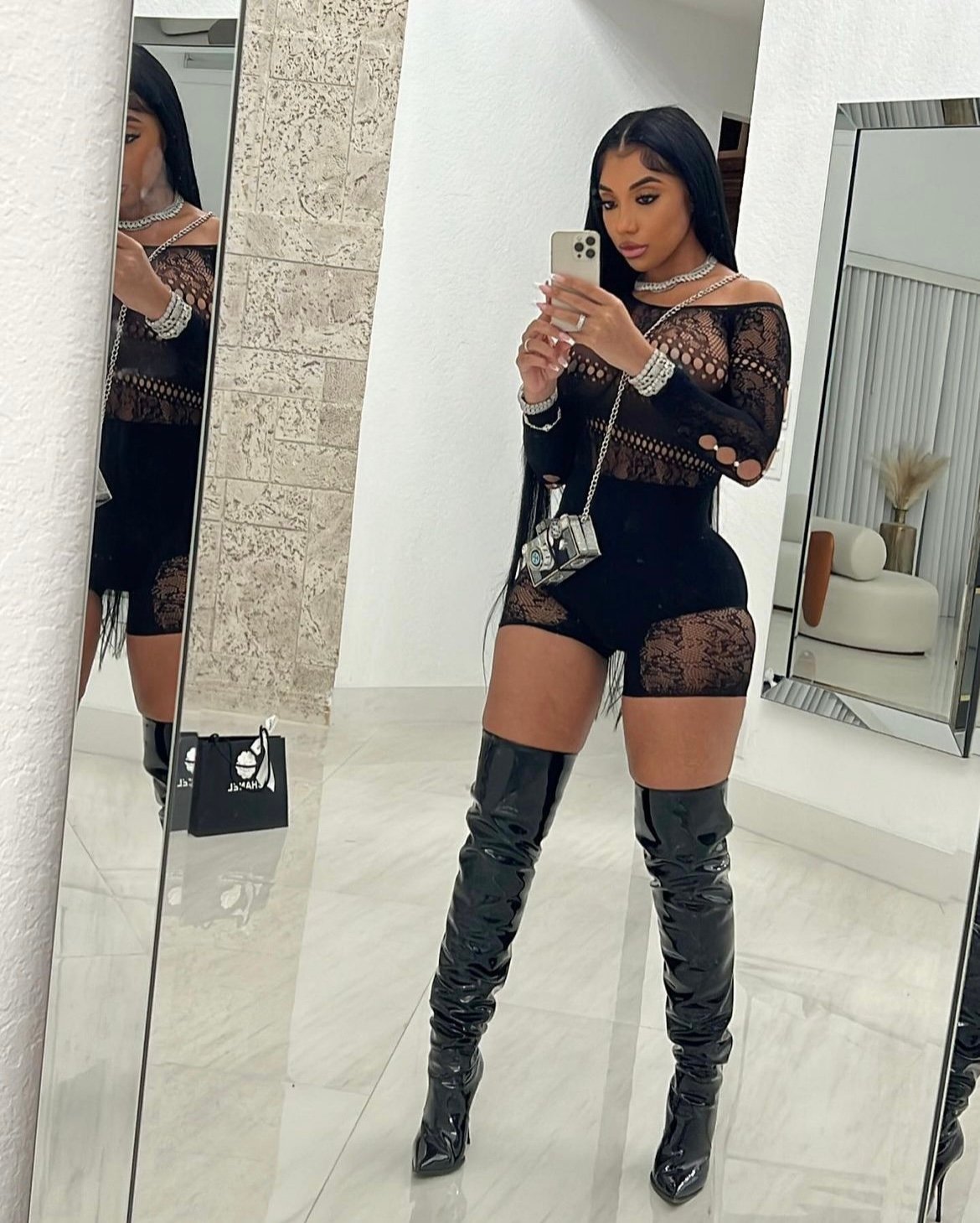 Romper and thigh hot sale high boots