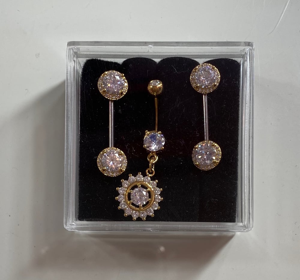 Image of Crystal belly ring Set