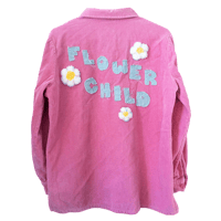 Image 1 of Flower Child Upcycled Corduroy Shirt 