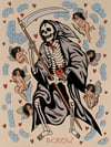 Grim Reaper with Cupids Tattoo Flash Print