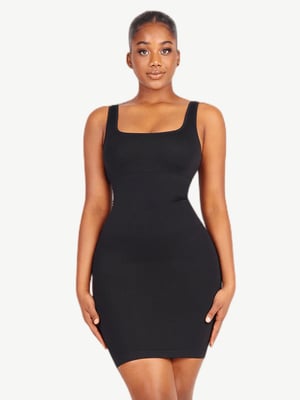 Square-neck Shaper Mini Skirt