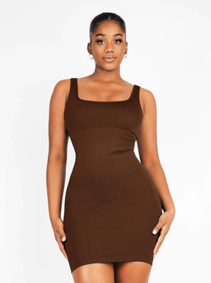 Square-neck Shaper Mini Skirt