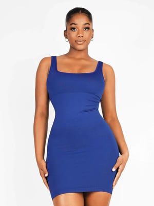 Square-neck Shaper Mini Skirt
