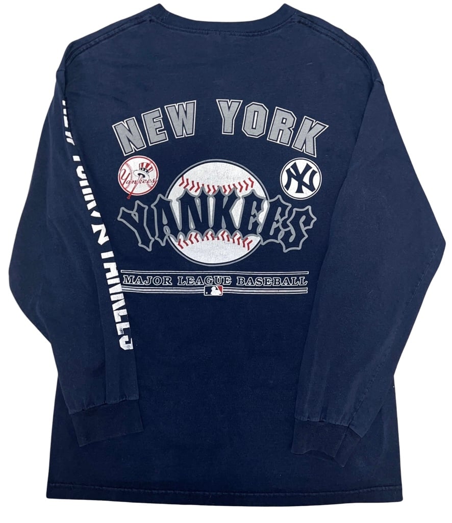 Men's Teambrown New York Black Yankees Long Sleeve Crew T-Shirt