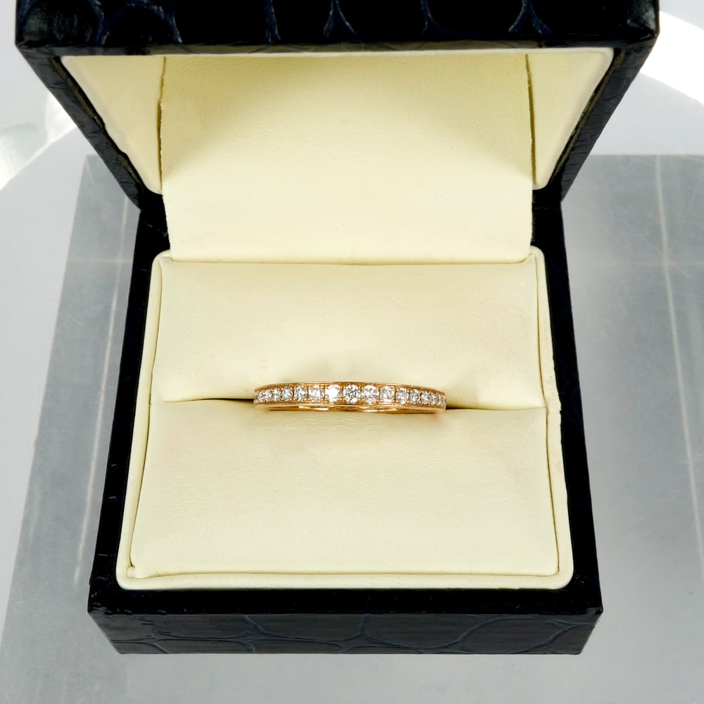 Image of 18ct rose gold diamond set ring. Pj5466 