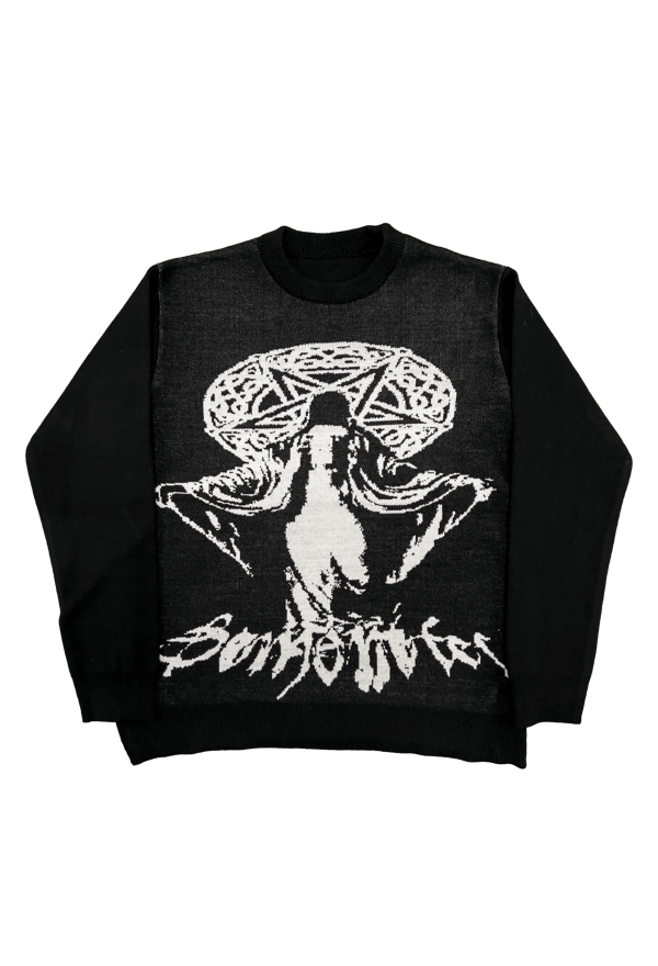 Image of TIL DEATH COMES KNITTED SWEATER