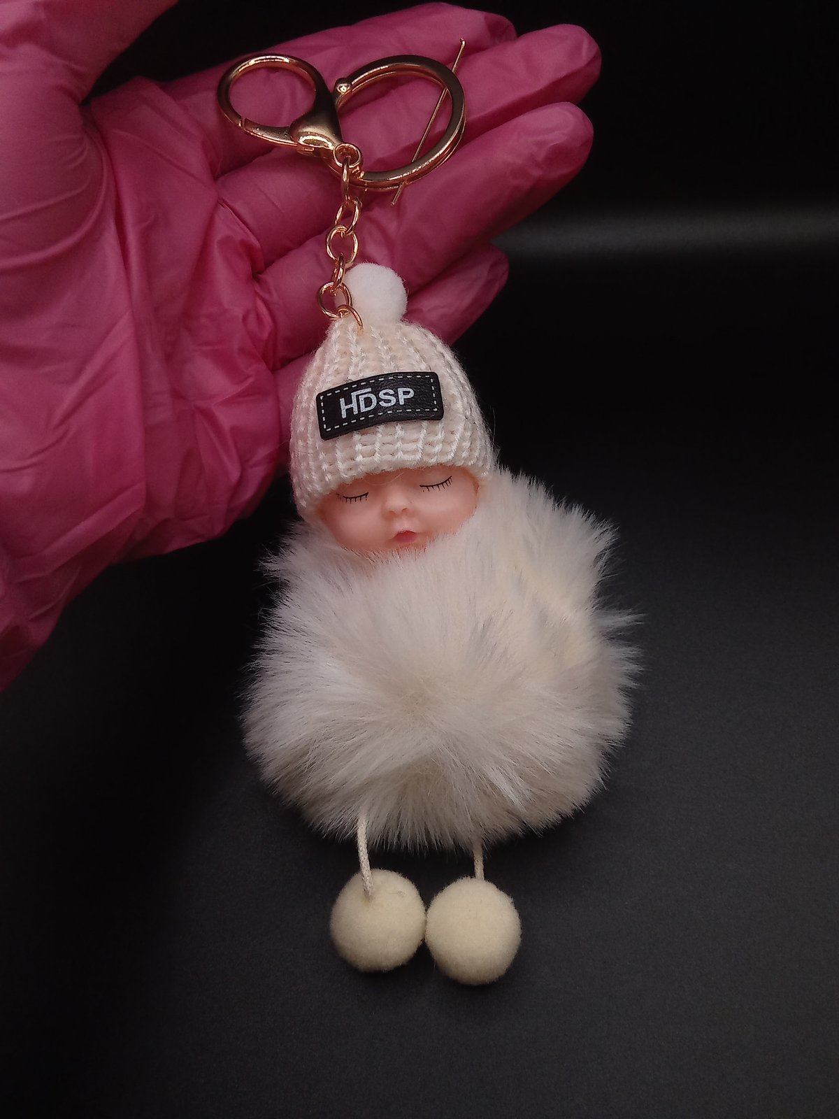 Sleeping baby 2025 doll keychain