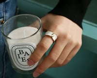 Image 2 of white enamel ring 白色滴油开口戒