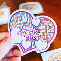 Image 3 of I <3 Indie Comics Holographic Sticker