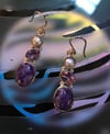 Pearl Amethyst Lepidolite Earrings