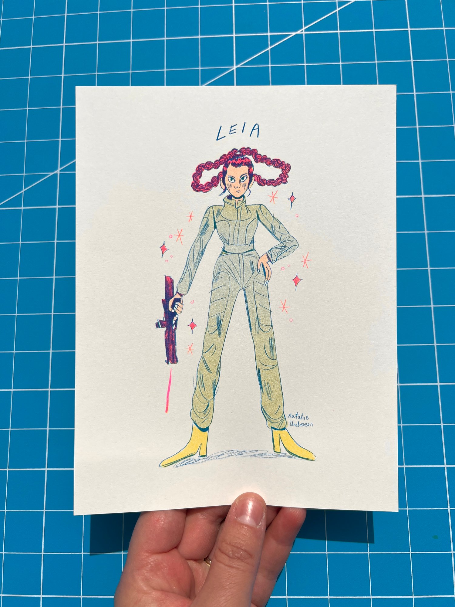 Super Women Riso Print Series: Leia / Star Wars