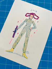 Image 2 of Super Women Riso Print Series: Leia / Star Wars