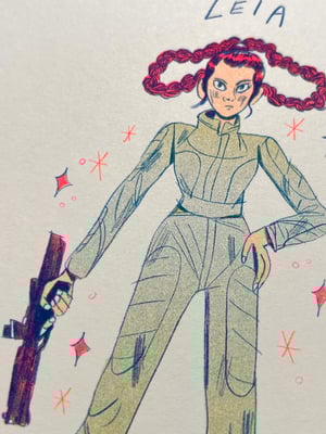 Super Women Riso Print Series: Leia / Star Wars