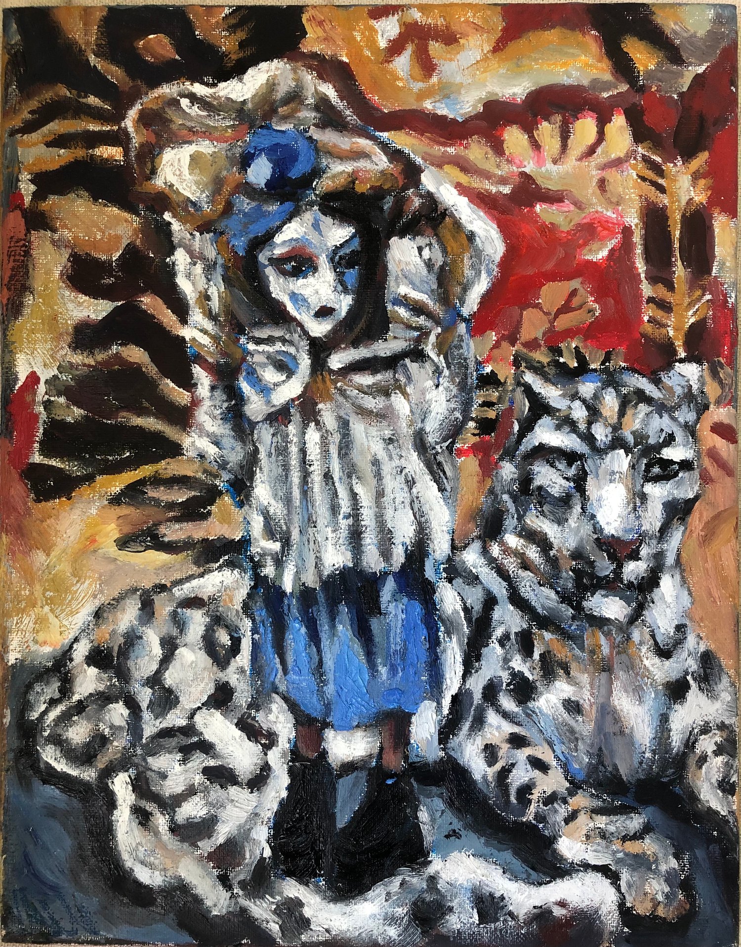 Snow Leopard Garden 8 x 11 print 