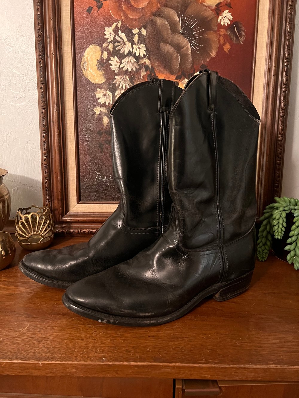 Justin Black Leather Boots (Men’s 11)