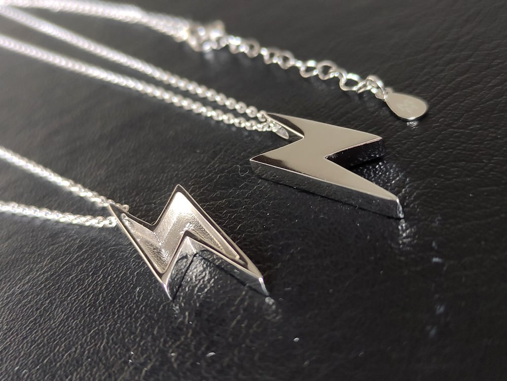 Lightning Bolt - Silver Pendant and Chain