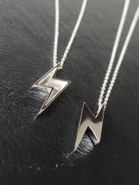Image 3 of Lightning Bolt - Silver Pendant and Chain