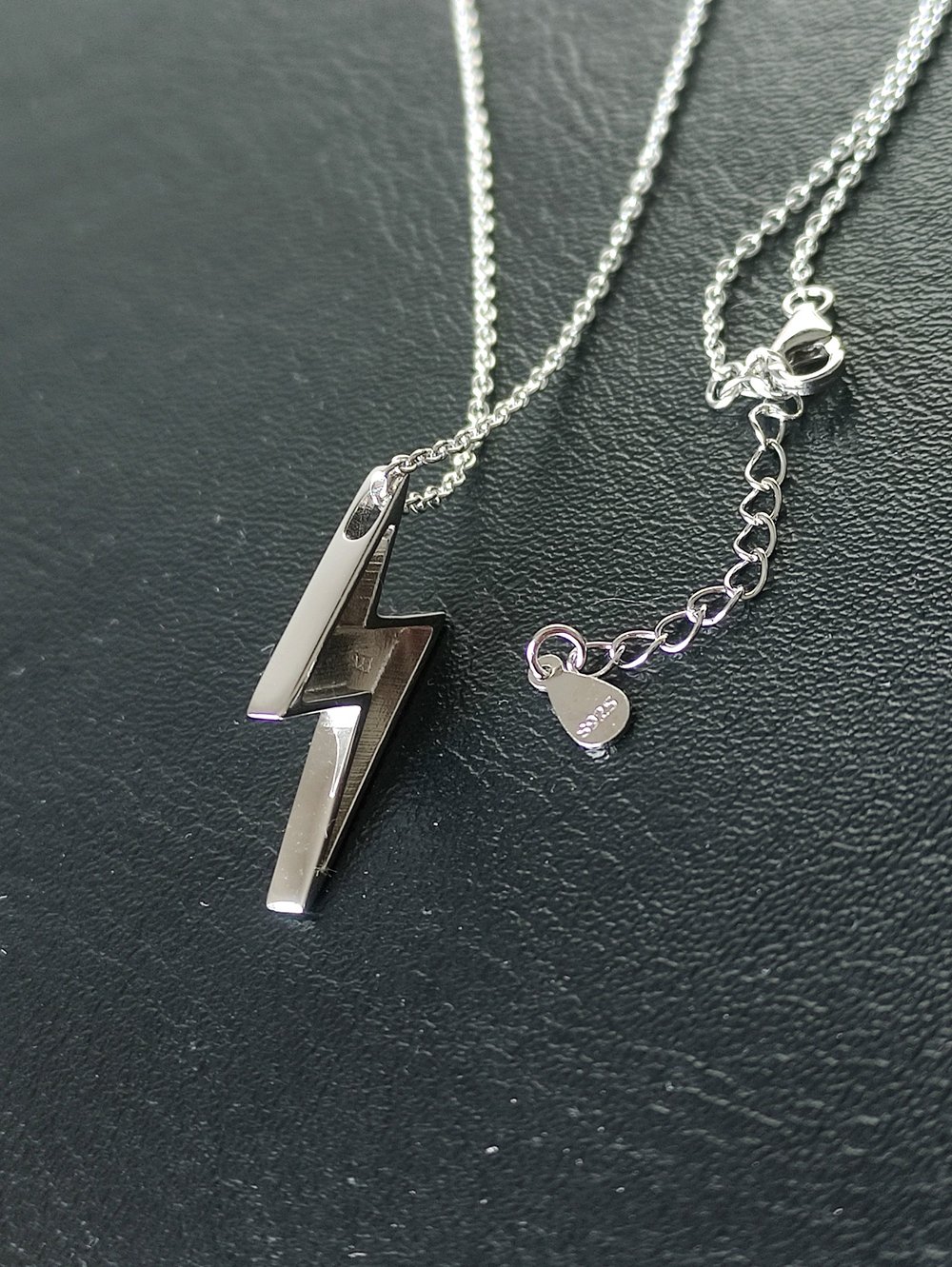 Lightning Bolt - Silver Pendant and Chain