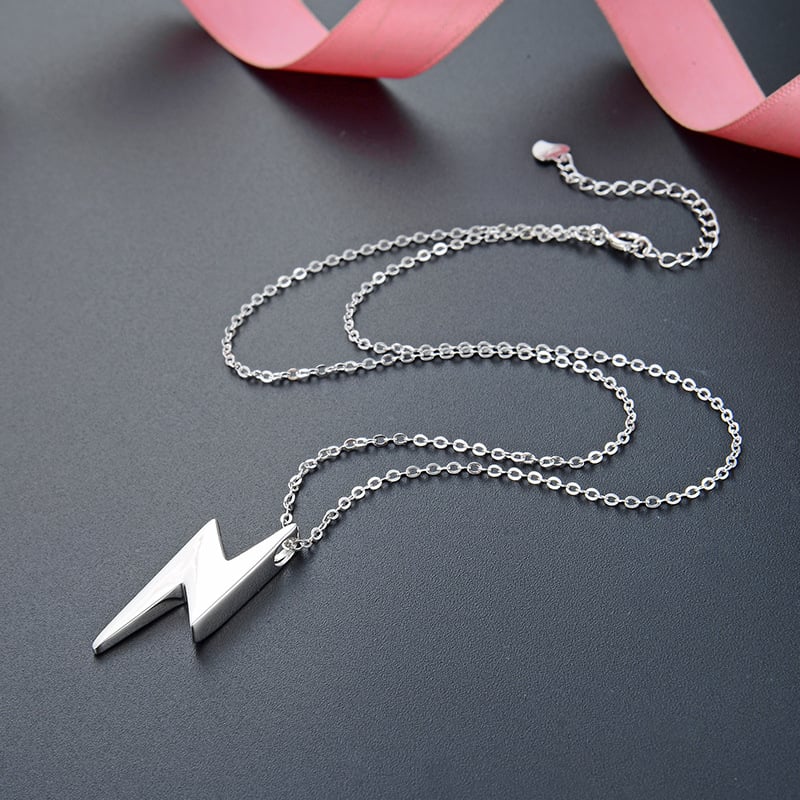 Lightning Bolt - Silver Pendant and Chain