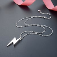 Image 1 of Lightning Bolt - Silver Pendant and Chain