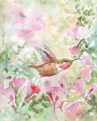 Hummingbird and Sparkles -Fine Art Print
