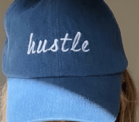 hustle hat in denim