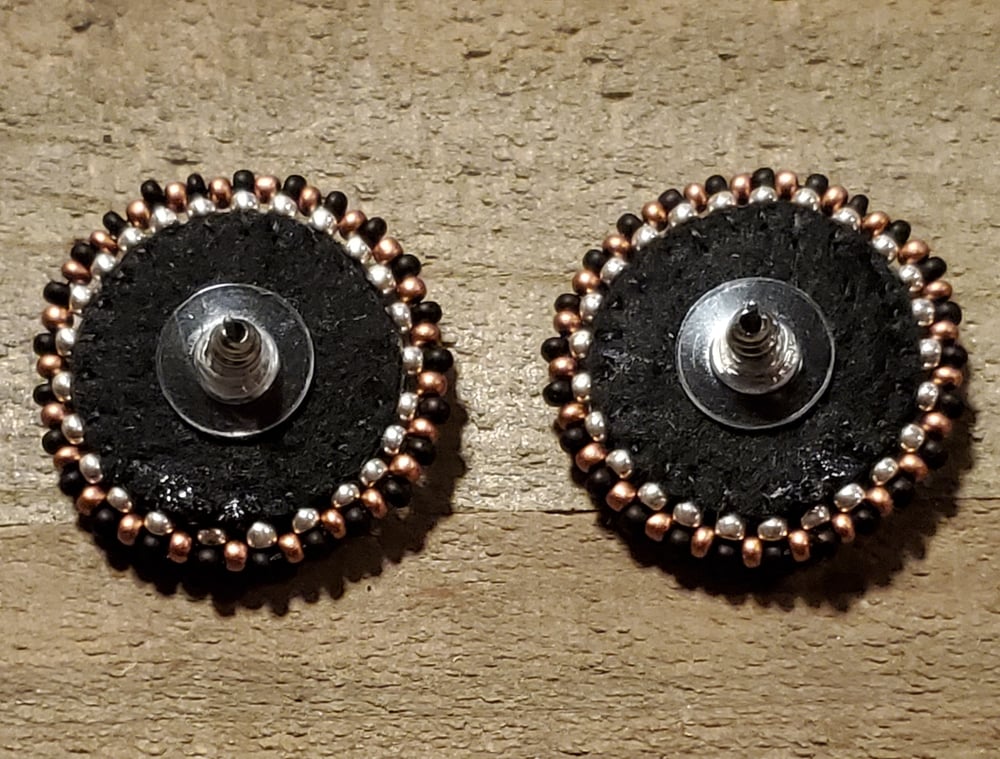 Image of "Deadly" Shotgun Shell Beaded Earrings- Rose Gold