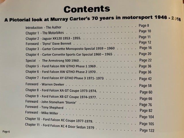 Image of A Pictorial Look at Murray Carter and his 70 Years in Motorsport. Hard Cover Book.