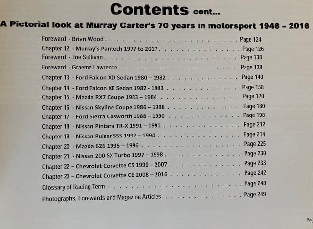 Image of A Pictorial Look at Murray Carter and his 70 Years in Motorsport. Hard Cover Book.