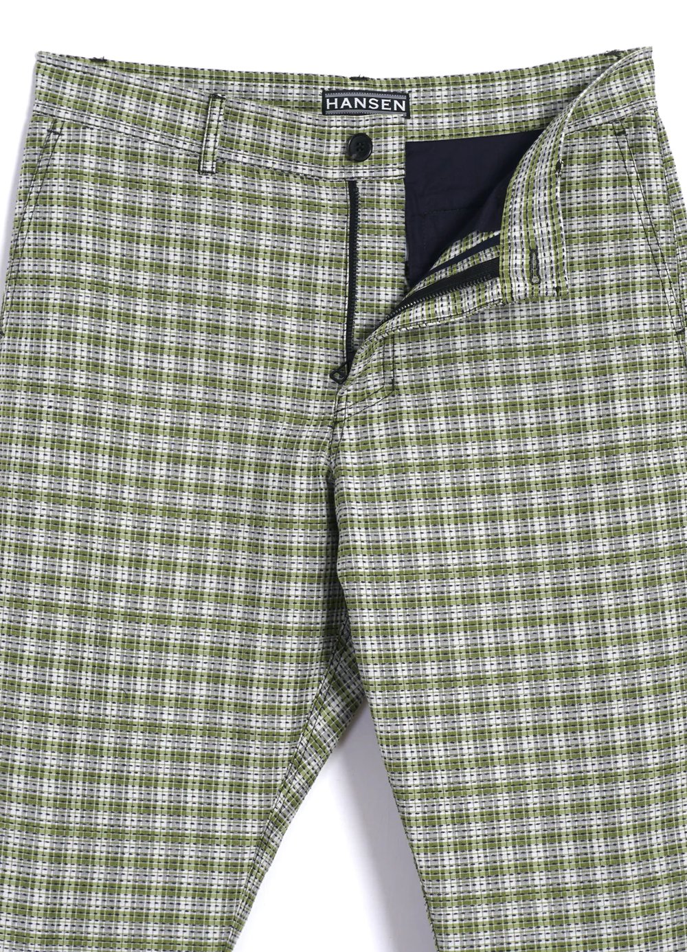 Hansen Garments TYGE | Wide Cut Cropped Trousers | sashiko green