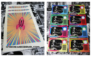 Image of D7606 Limited Edition Elton Rocket Print (Pink) and Bonus Sticker Pack 
