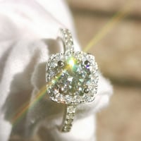 Image 3 of Solid Platinum Moissanite Diamond Wedding/Engagement Ring