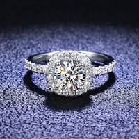 Image 1 of Solid Platinum Moissanite Diamond Wedding/Engagement Ring