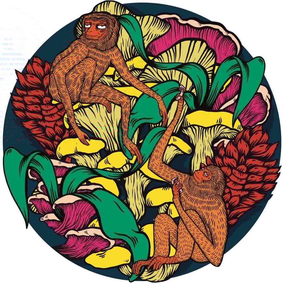 Image of Monkeys on Mushrooms #2 Giclee Print