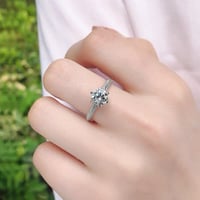 Image 2 of Real Solid Platinum Moissanite Diamond Wedding/Engagement Ring