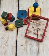 Image 2 of Handmade  wooden cubes & abacus  & shape stacker