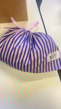 Image 3 of Lime yellow cordoroy reversible tote bag with pink lining