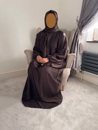 Image 1 of Nur - Hooded Abaya - Chocolate