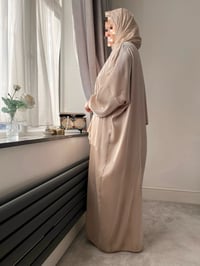 Image 2 of Noura - Shimmer Hoody Abaya - Beige