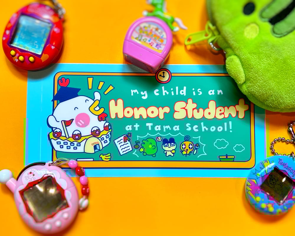 Image of Tamagotchi Honor Student Bumper Sticker